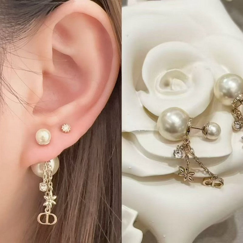18K CD Tribales Tassel Diamond Earrings