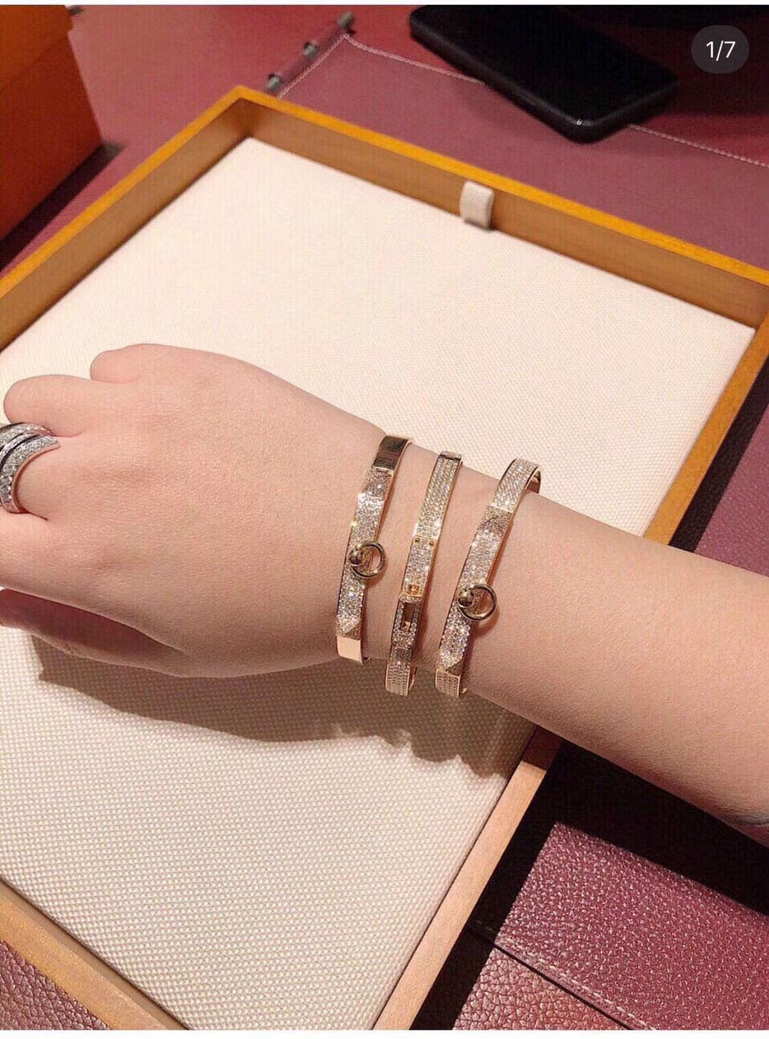 18K Collier De Chien Diamond H Bracelet