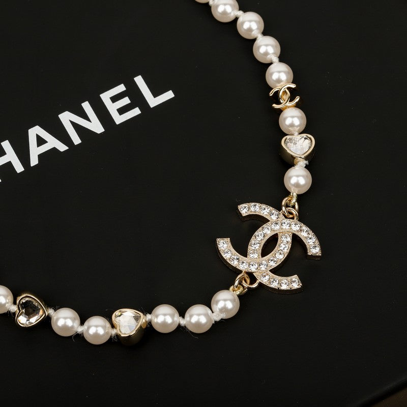 18K CC 25B Pearl Chain Necklace