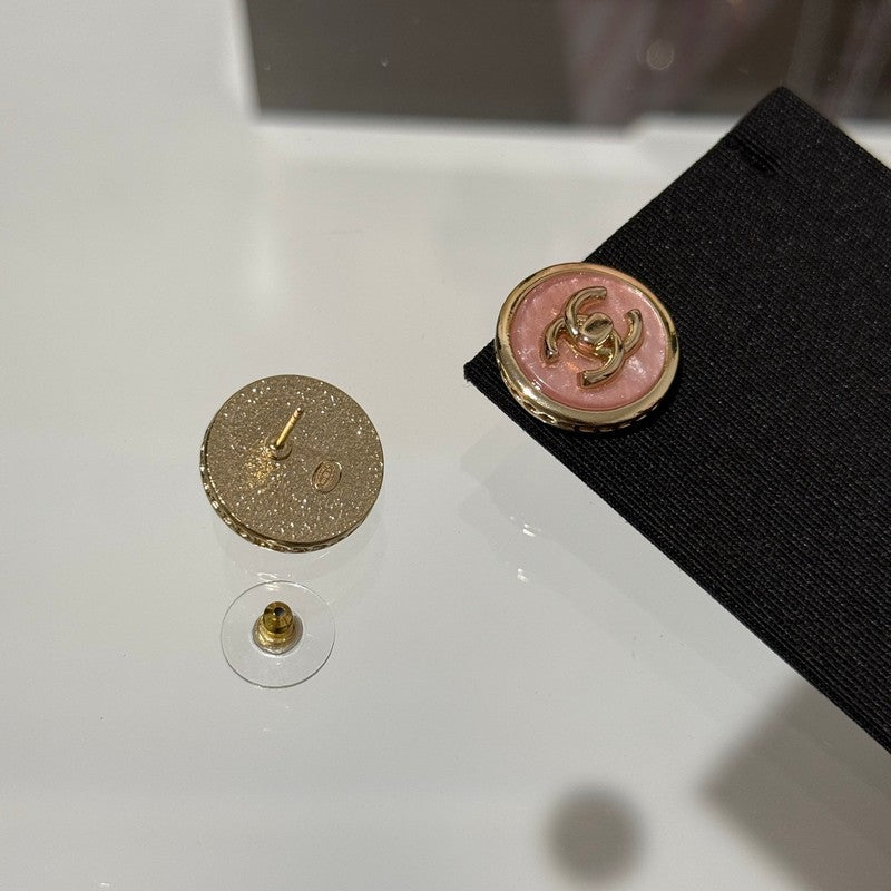 18K CC 25B Pink Gold Earrings