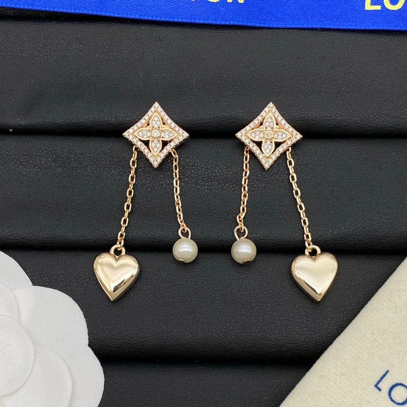 18K Louis Pearl Diamond Drop Earrings