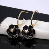 18K CC Flower Earrings