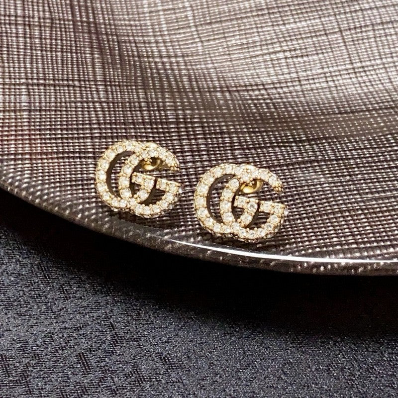 18K GG Diamond Gold Earrings