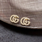 18K GG Diamond Gold Earrings