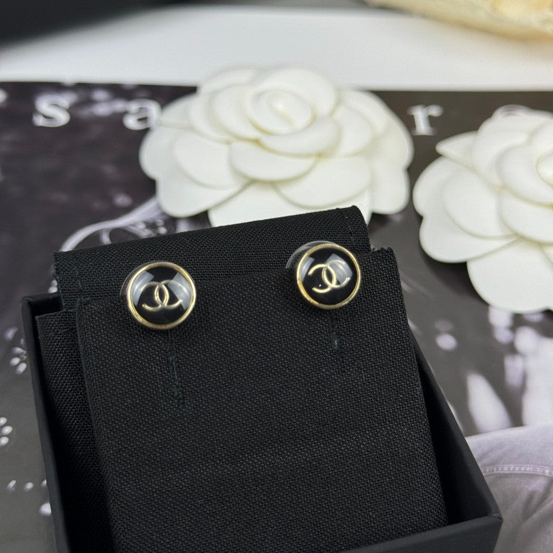 18K CC 25K Black Gold Earrings
