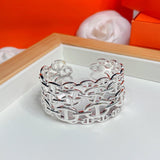18K Chaine D'Ancre Wide Cutwork H Bracelet