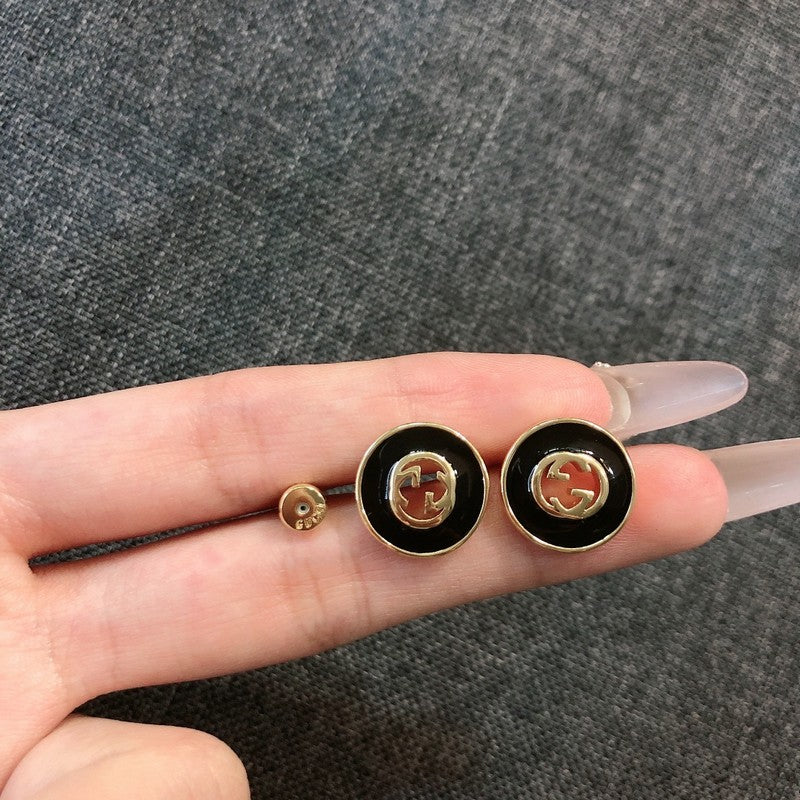 18K GG Black Gold Earrings