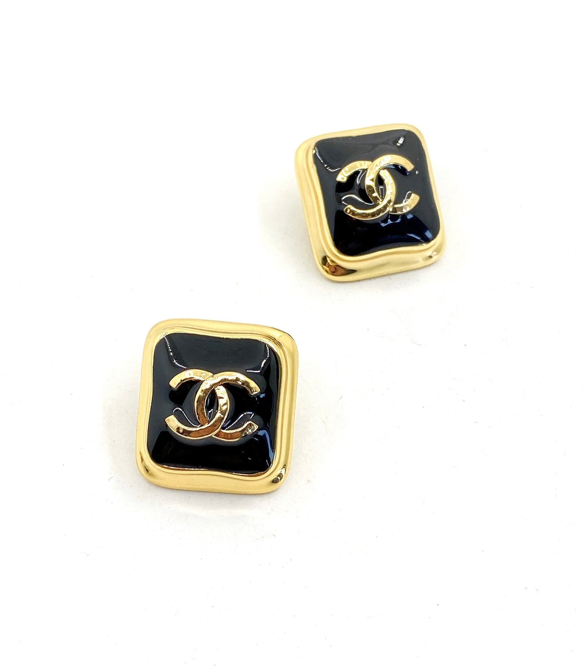 18K Square CC Earrings