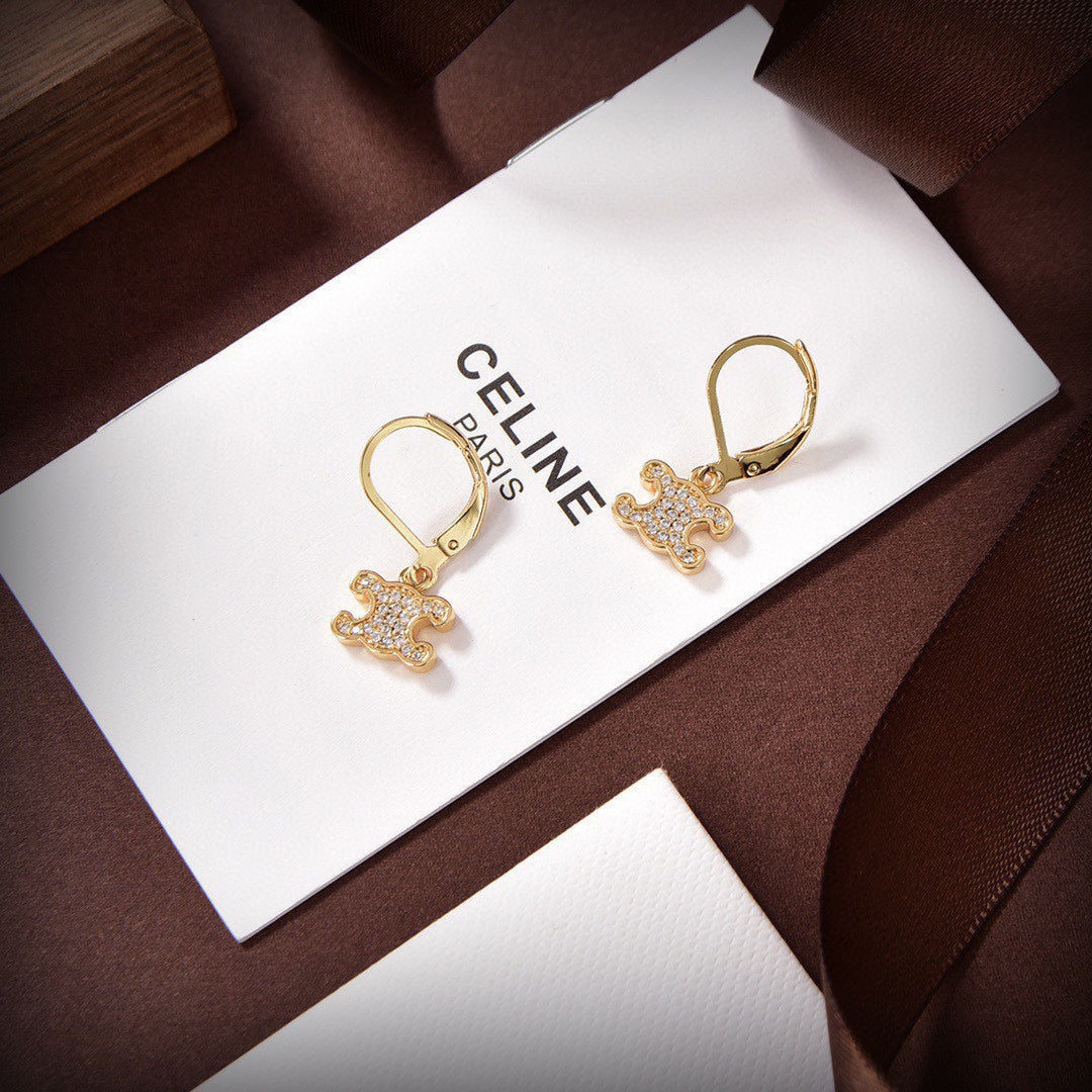 18K Triomphe Rhinestone Earrings