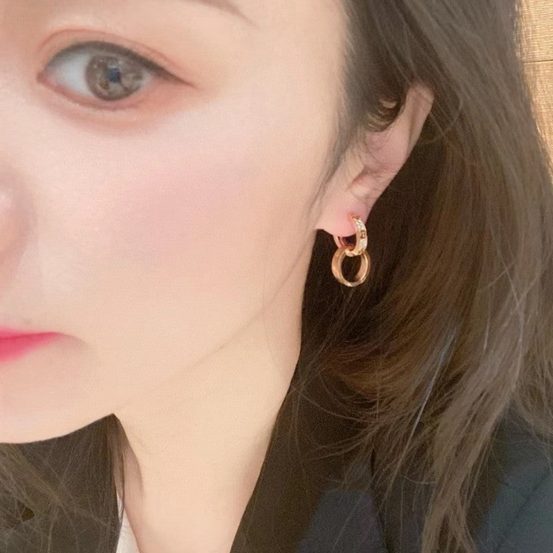 18K Love Pave Diamond Earrings