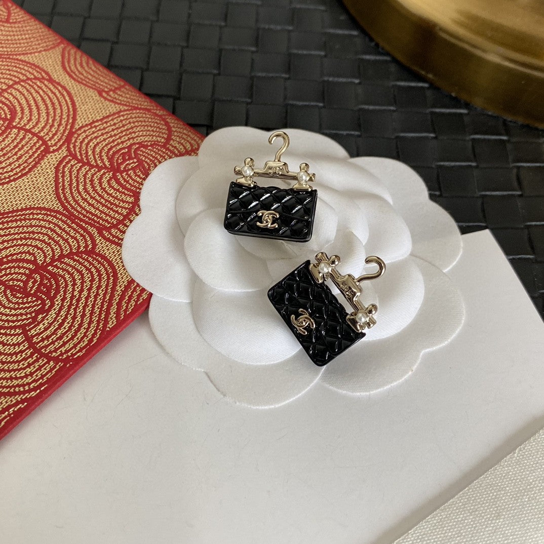 18K CC Classic Bag Pendant Earrings
