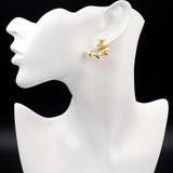 18K Louis Monogram Pearls Earrings