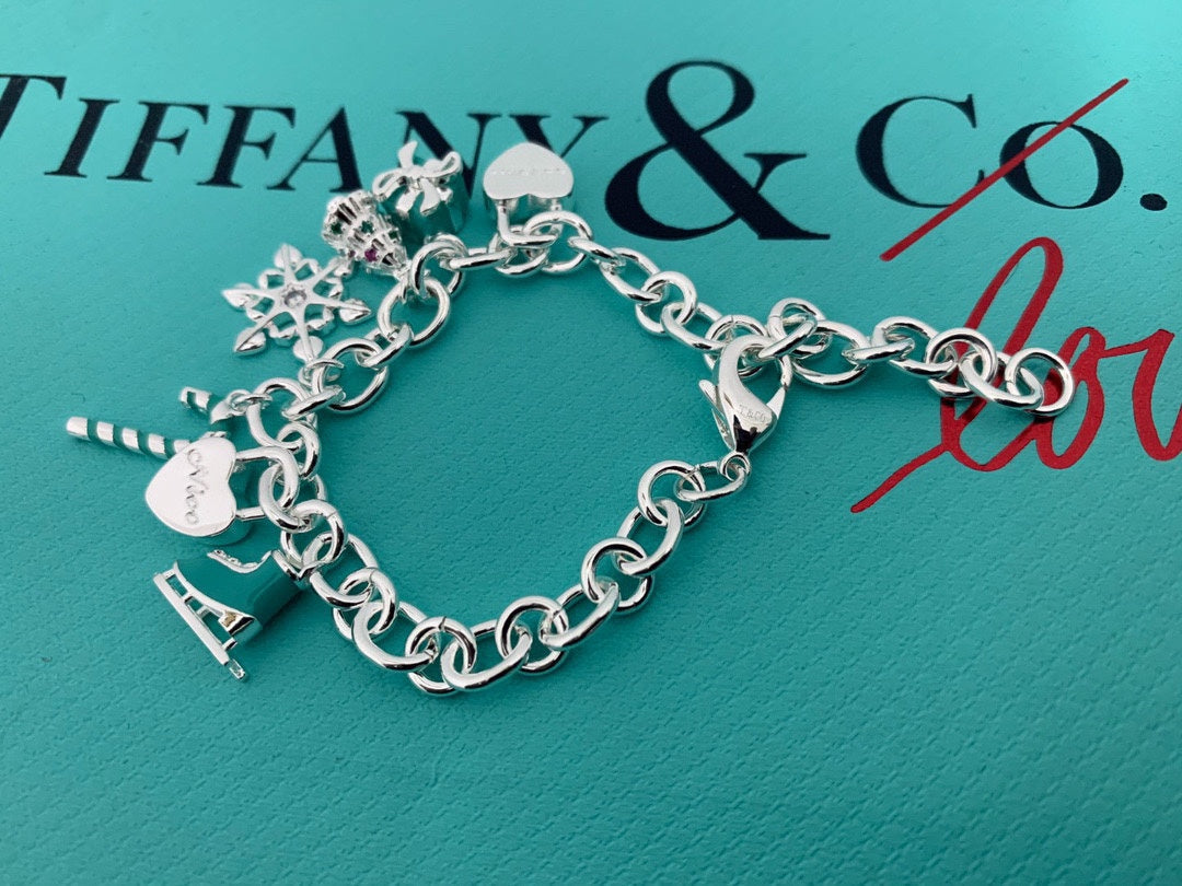 18K T Christmas Tag Bracelet