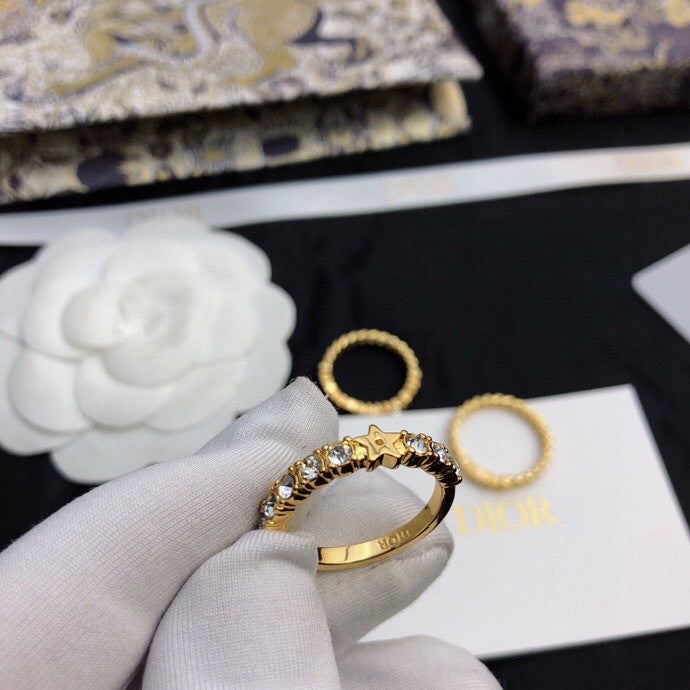 18K CD Star Set Of Three Rings