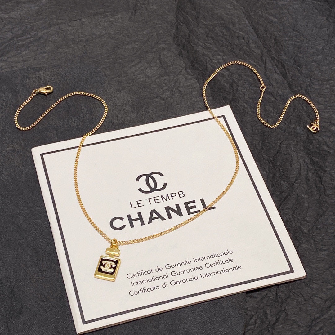 18K CC Perfume Bottle Necklace