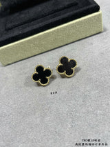 18K Vintage Alhambra Black Earrings