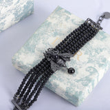 18K CD Bee Black Pearls Bracelet