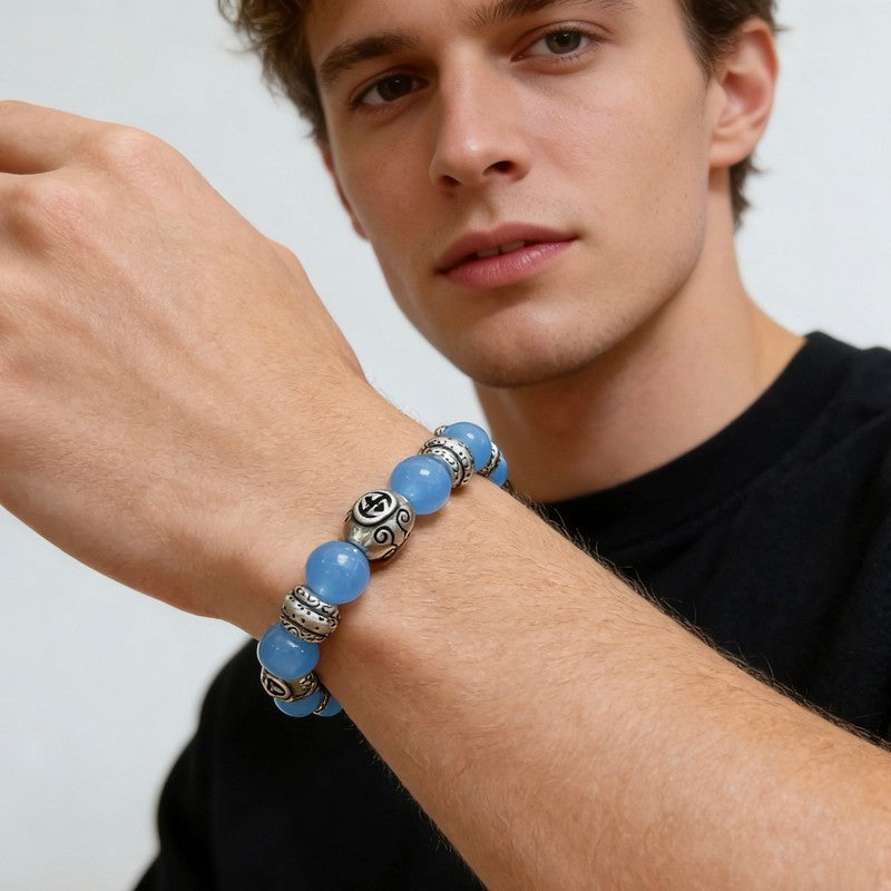 18K GG Anger Forest Blue Bead Chain Bracelet