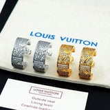 18K Louis Pave Diamond Hoop Earrings