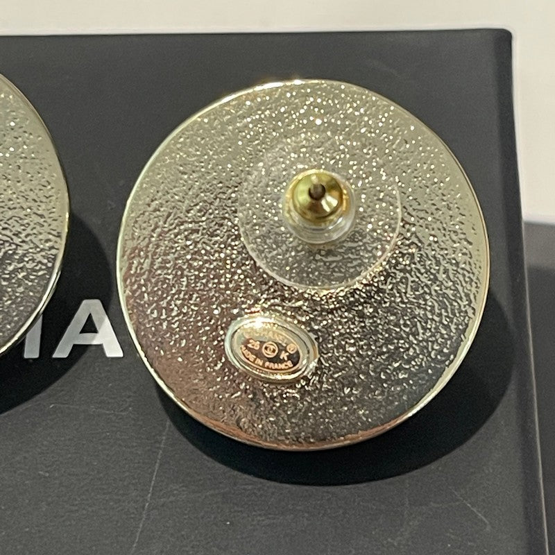 18K CC Round Gold Earrings