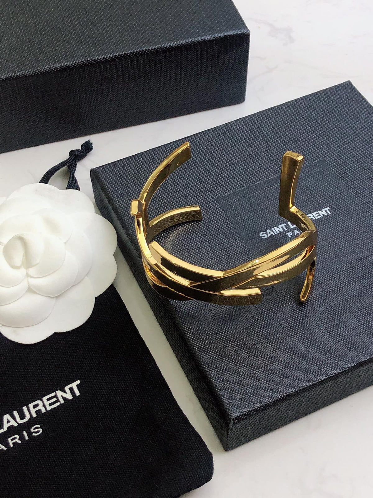 18K Saint Monogram Cuff Bracelet