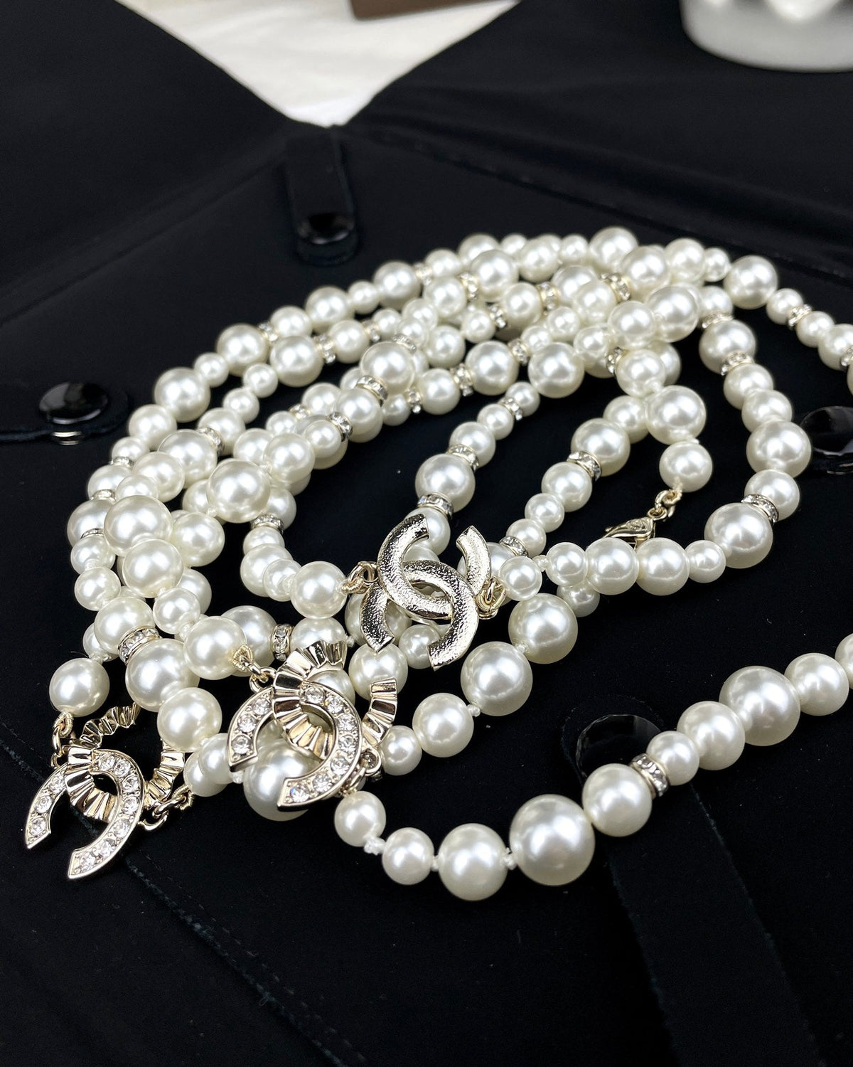 18K CC Pearls Long Necklace