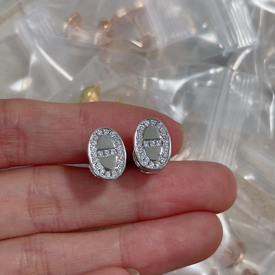 18K Mini Farandole Diamond H Earrings
